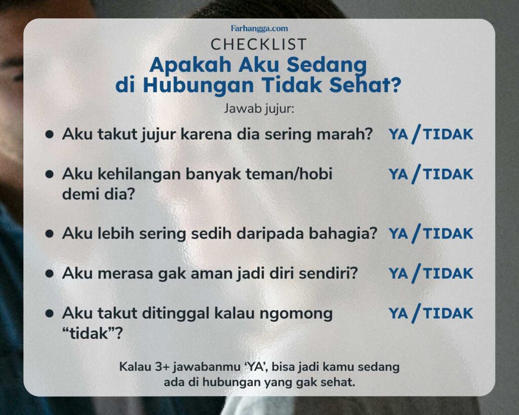 checlist hubungan tidak sehat atau toxic